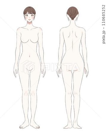 女性の全身イラスト　ヌード　美容 110685252