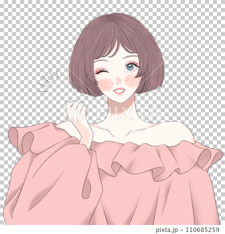 A woman doing a guts pose 110685259