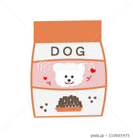 いぬのごはんドッグフード袋入りのイラスト素材 [110685475] - PIXTA