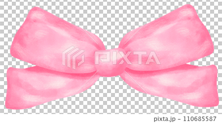 Hot Pink Coquette ribbon bow watercolor 110685587