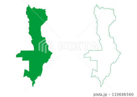 Vilhena municipality (State of Rondonia, RO, Municipalities of Brazil, Federative Republic of Brazil) map vector illustration, scribble sketch Vilhena map 110686560