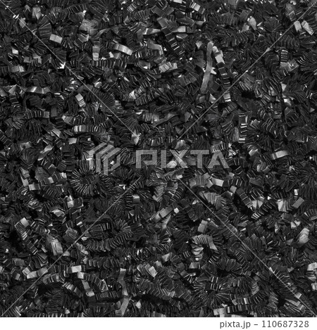 Material for fill shipping boxes. Shredded paper. Gift box filler background. Material for fill shipping boxes. Shredded paper. Gift box filler background. 110687328