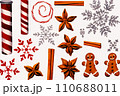 AI-generated content. Christmas cookies and cinnamon on white background 110688011