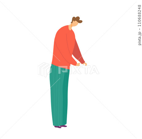 Elderly man hunched over with back pain. Old man with poor posture vector illustration. Age-related health problems and physical discomfort. Elderly man hunched over with back pain. Old man with poor posture vector illustration. Age-related health problems and physical discomfort. 110688248