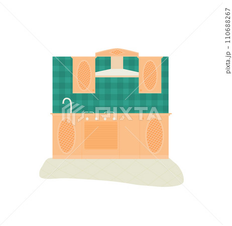 Retro boombox vector illustration on a white background. Cartoon style portable stereo, music, audio theme. 110688267