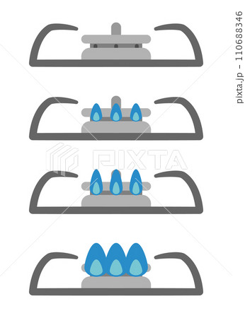 ガスコンロの火加減のセット	 110688346