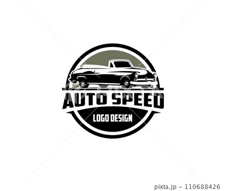 1949 Mercury coupe luxury car isolated on white background from front. Best for logos, badges and emblems. 110688426