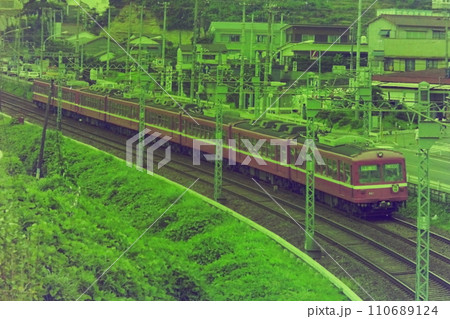 京急、旧600形621～+～616、快特種別板使用中、谷津坂（能見台）ー金沢文庫、1976年8月4日 110689124