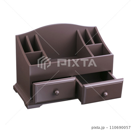 Casket wooden with shelves drawers 110690057