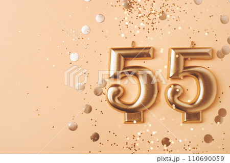 55 years celebration. Greeting banner. 55 years celebration. Greeting banner. 110690059