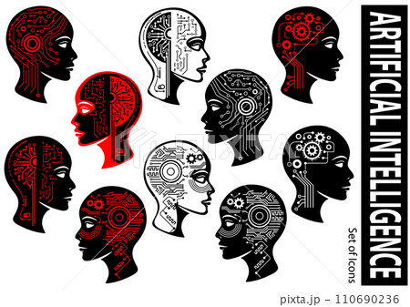 A set of icons artificial intelligence A set of icons artificial intelligence 110690236