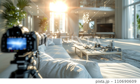 取材クルーのカメラ 110690609