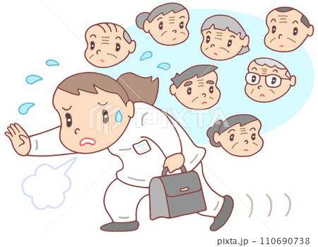 高齢者医療 - 訪問看護業務・サービス利用者の増大・過密スケジュール 110690738