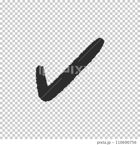 Rough handwritten black check mark - simple check mark design material 110690756