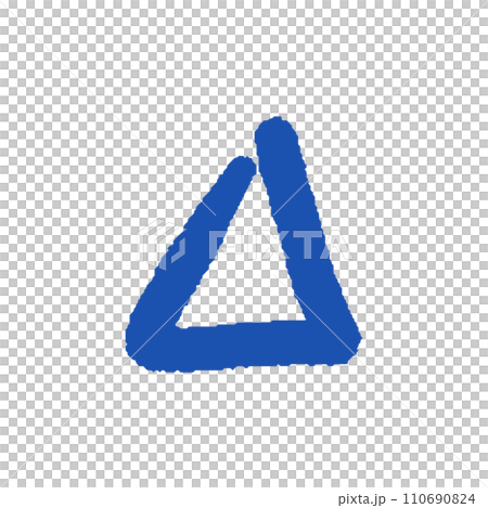 Rough handwritten blue triangle mark - simple triangle design material Rough handwritten blue triangle mark - simple triangle design material 110690824