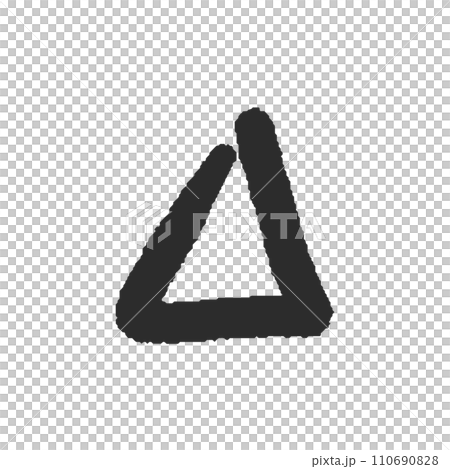 Rough handwritten black triangle mark - simple triangle design material 110690828