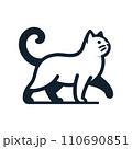 横向きのシンプルな猫のイラスト【AI生成画像】 110690851