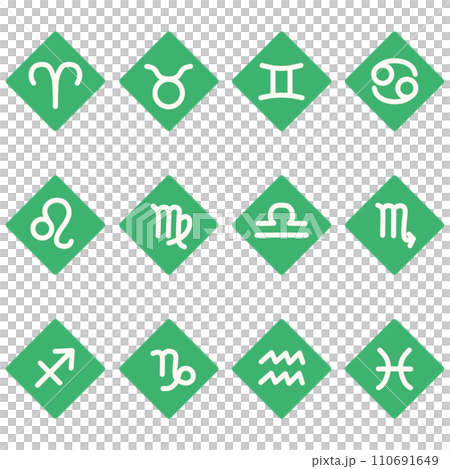 Green constellation diamond icon set Green constellation diamond icon set 110691649
