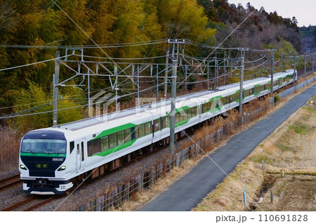 高尾～成田間で運転された「よみうり旅行貸切列車成田山初詣号（E257系）」 110691828