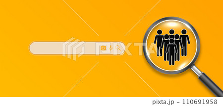 Vacant banner on copy space empty white background. Concept of career, recruitment, vacancy and human resources. 3D Vector. 110691958
