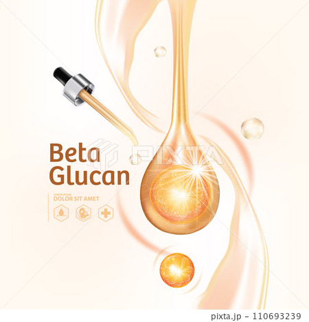 concept of Beta Glucan Serum for Skin Care Cosmetic poster, banner design 110693239