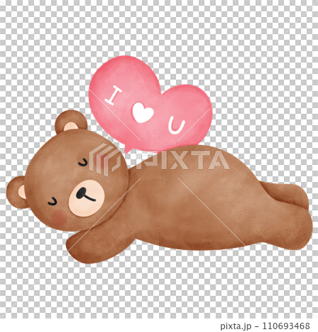 Cute teddy bear and heart 110693468