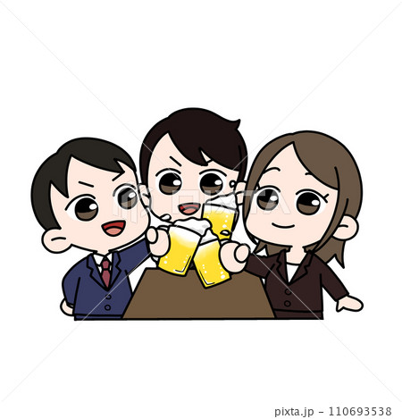 仕事仲間と乾杯するイラスト 110693538