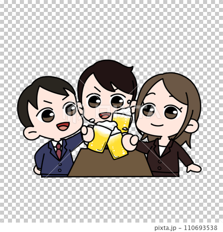仕事仲間と乾杯するイラスト 110693538