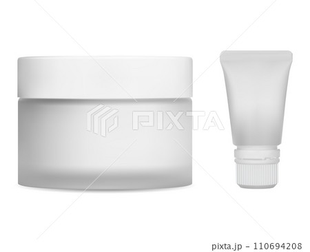 Cream jar mockup. Face cream glass container blank Cream jar mockup. Face cream glass container blank 110694208