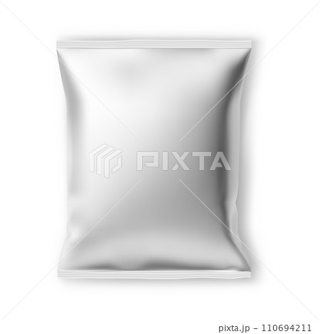 Potato chips foil packaging mockup. Chip snack pouch 110694211