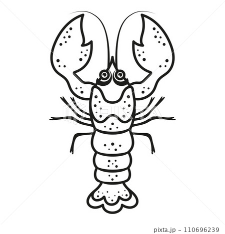 black and white cartoon lobster 110696239