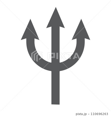 Trident glyph icon, spear and devil, pitchfork sign, vector graphics, a solid pattern on a white background. 110696263