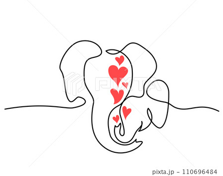 Elephant mother with baby cub. Family love. Mothers day concept. Elephant mother with baby cub. Family love. Mothers day concept. 110696484
