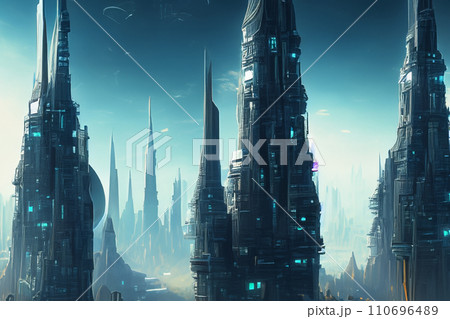 未来都市のイメージ 未来都市のイメージ 110696489