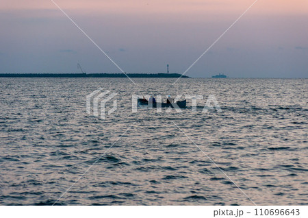 A fisherman boat on the sea 110696643
