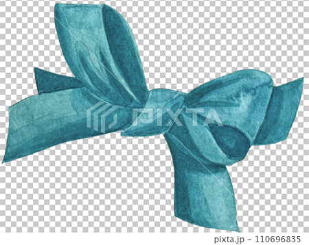 Watercolor illustration with transparent bow. Hand drawn watercolor illustration isolated on white background Watercolor illustration with transparent bow. Hand drawn watercolor illustration isolated on white background 110696835