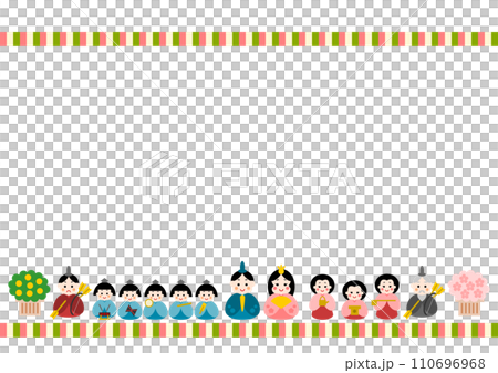 ひな人形のフレームイラスト 110696968
