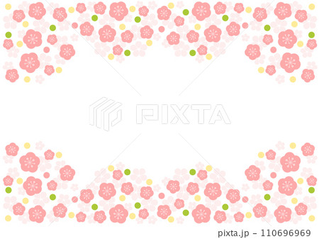 花模様のフレームイラスト 110696969