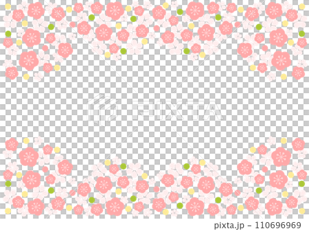 花模様のフレームイラスト 110696969