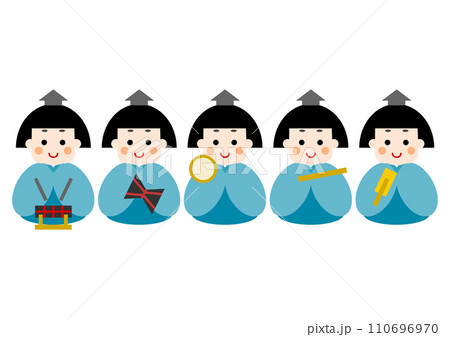 ひなまつりの五人囃子のイラスト ひなまつりの五人囃子のイラスト 110696970