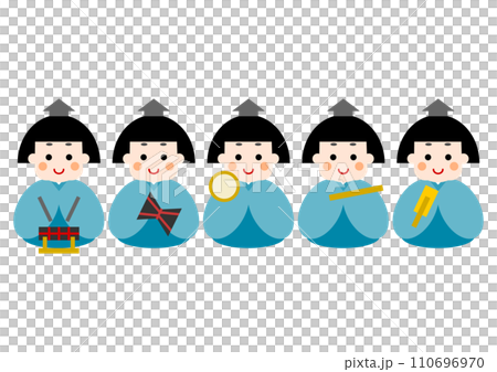 ひなまつりの五人囃子のイラスト ひなまつりの五人囃子のイラスト 110696970