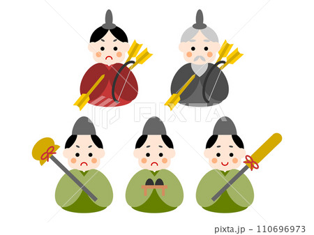 ひなまつりの随身と仕丁のイラスト 110696973