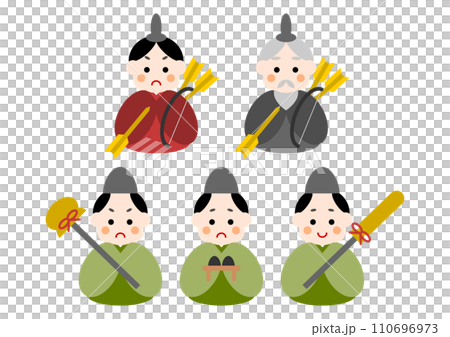 ひなまつりの随身と仕丁のイラスト 110696973