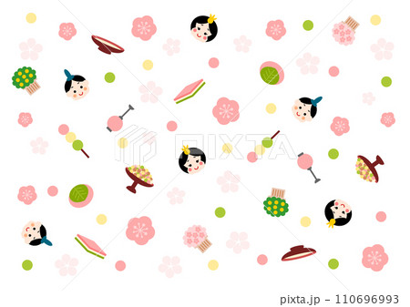 ひなまつり模様の背景イラスト 110696993