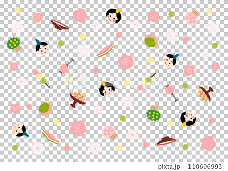 ひなまつり模様の背景イラスト 110696993