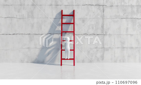 Elevated Ascent: White Stick Figure Climbs Crimson Heights. Generative AI	 Elevated Ascent: White Stick Figure Climbs Crimson Heights. Generative AI	 110697096