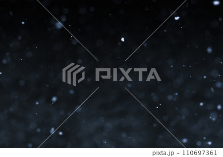 Bokeh of white snow on a square shape gray background. Falling snowflakes on night sky background, isolated for post production and overlay in graphic editor. Bokeh of white snow on a square shape gray background. Falling snowflakes on night sky background, isolated for post production and overlay in graphic editor. 110697361