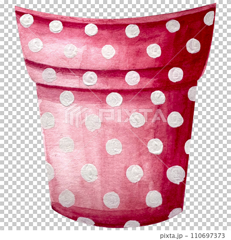 Watercolor pink flowerpots isolated on white background. Cute hand drawn home decor set of pots for house plants. Gardening equipment clipart. Watercolor pink flowerpots isolated on white background. Cute hand drawn home decor set of pots for house plants. Gardening equipment clipart. 110697373