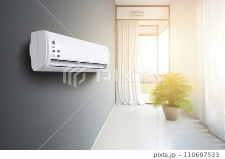 air conditioning on the wall in a modern interior, air cooling. Copy space 110697533