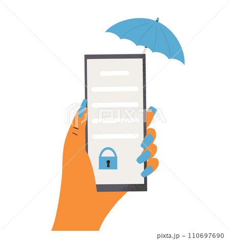 Online mobile signing confidentiality contract. NDA remote concept. Exchange of documents with technology platform. Non disclosure agreement. Hand with phone screen business paper. 110697690
